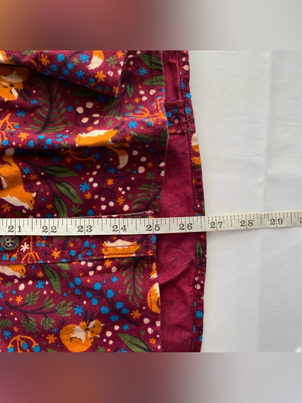Duluth Trading Co Sangria Fox Free Swinging Flannel Shirt Large Autumn Whimsical - Picture 14 of 14